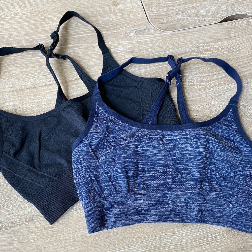 Under Armour Sports Bras Set of 2 Blue Black XS - Picture 3 of 12